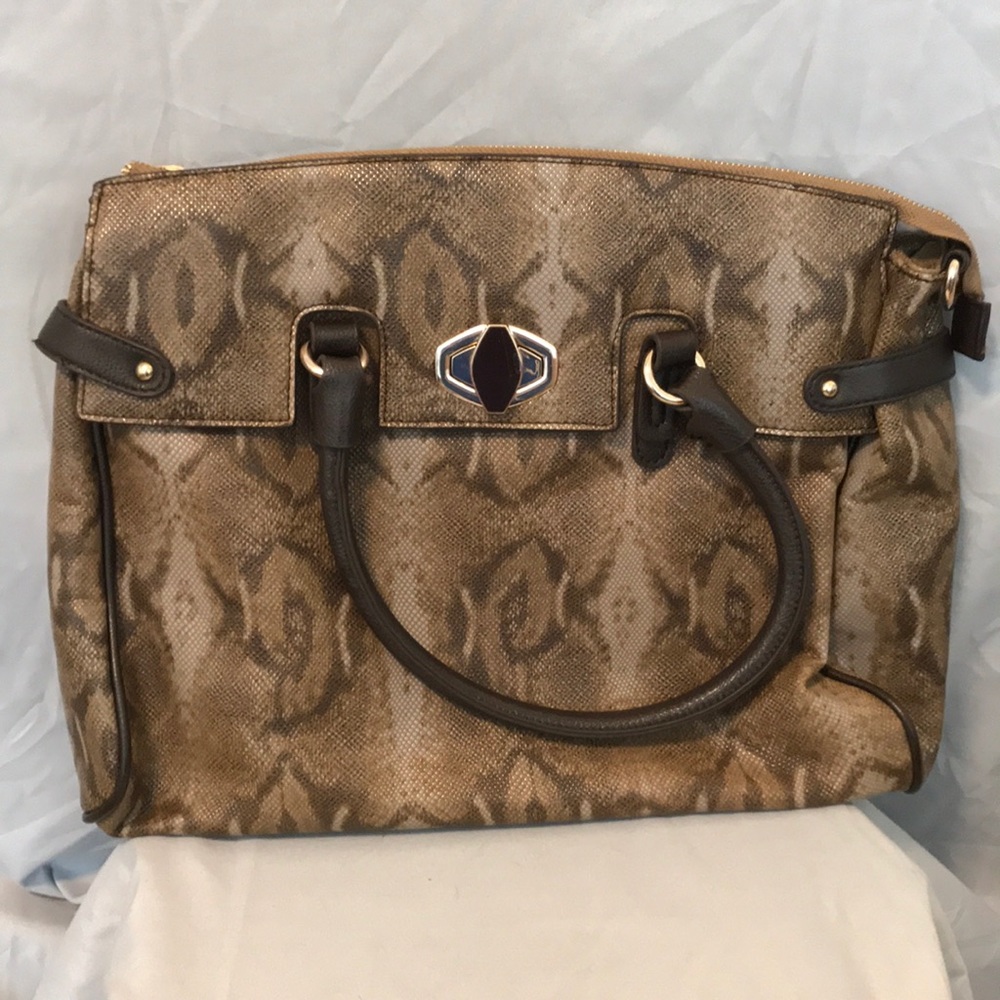 Miadora brown satchel bag w/dust cover
